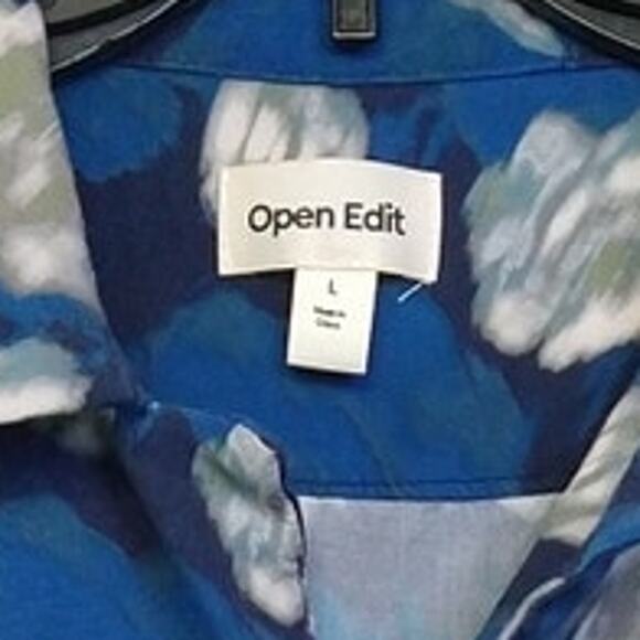 Open Edit Men's Abstract Print button up shirt size L - Picture 3 of 9